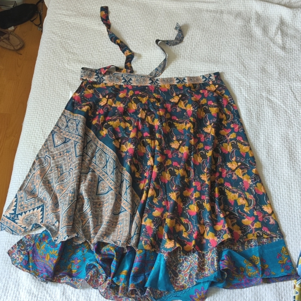 Gorgeous Indian Print Wrap Skirt One Size Fits All